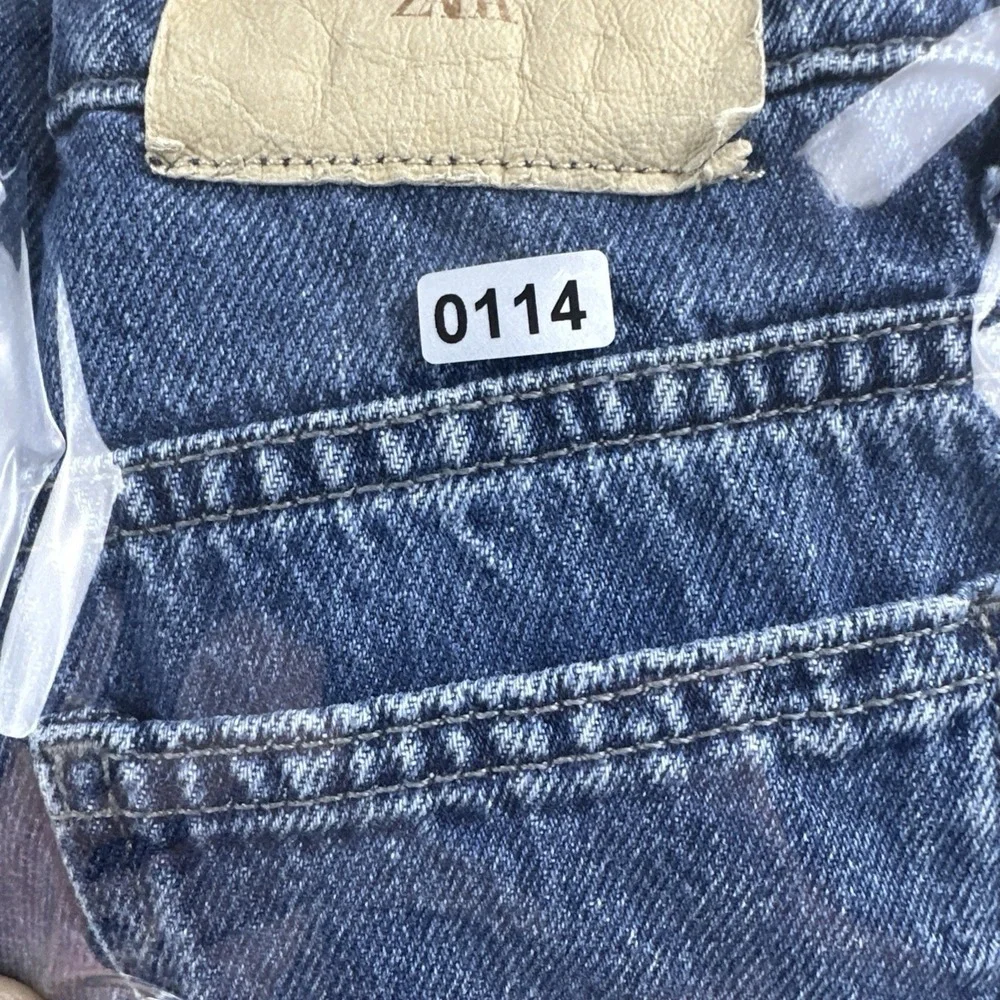 Zara Kids Blue Denim Multi-Pocket Cargo Jeans Size 6 Streetwear Y2K